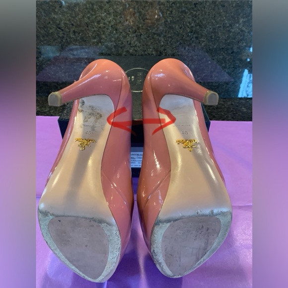 PRADA Calzature Donna Round Toe Heels ~ EU Size 40/US 9.5 ~ color Nero/Blush - Picture 7 of 12